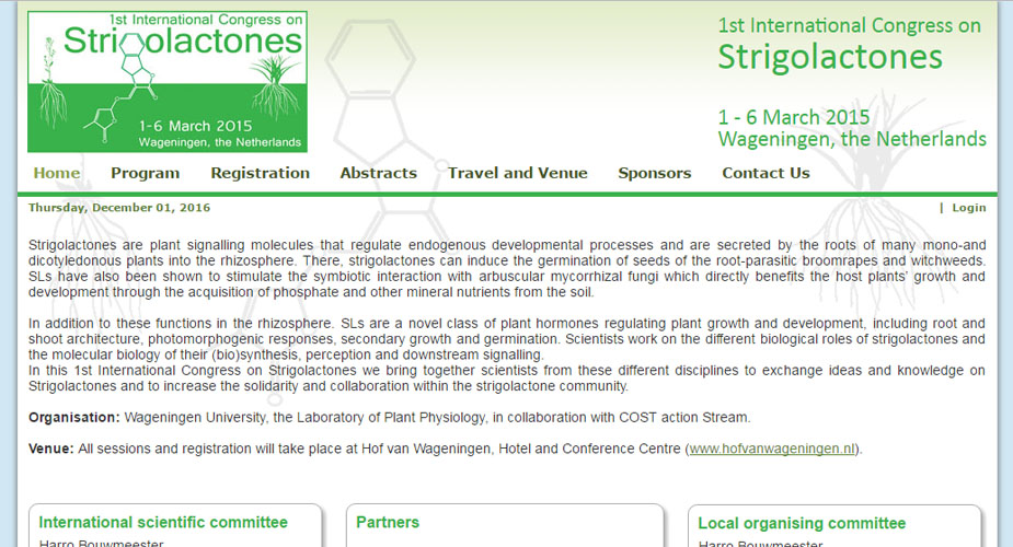 1st International Congress on Strigolactones